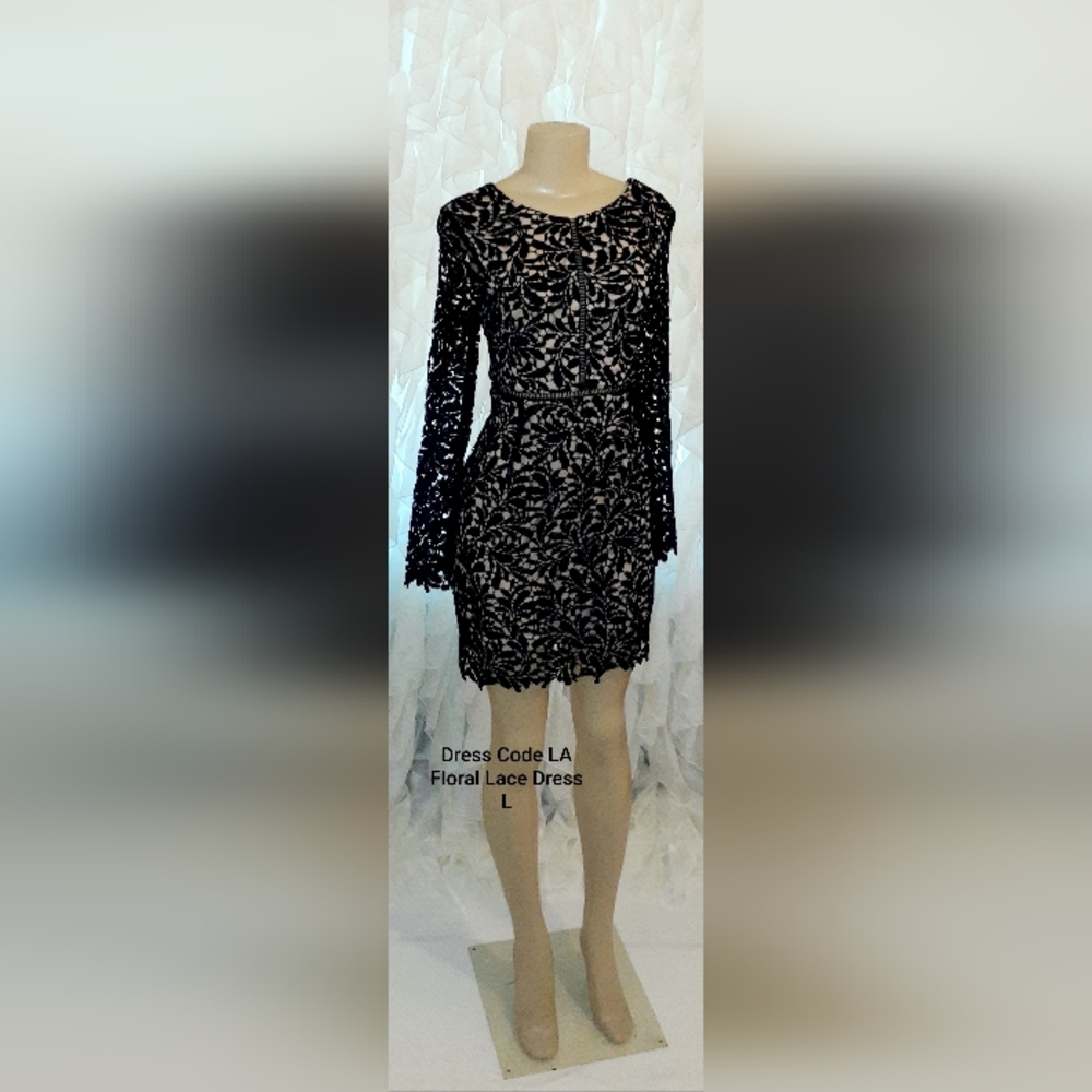 Dress Code LA Black Lace Evening Dress L